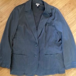 Large j Jill lightweight gray jacket pockets coat